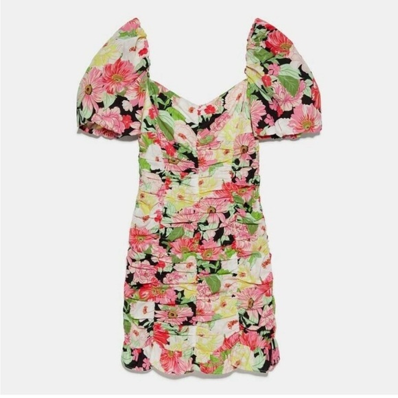 ZARA floral ruffle dress SMALL - Picture 3 of 11